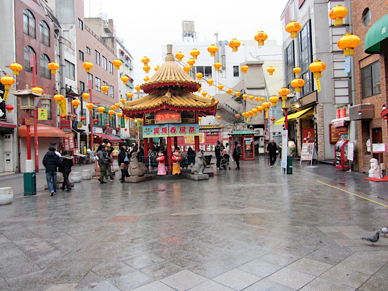 Nankinmachi Square with Azumaya Pavilion in Chinatown Kobe
