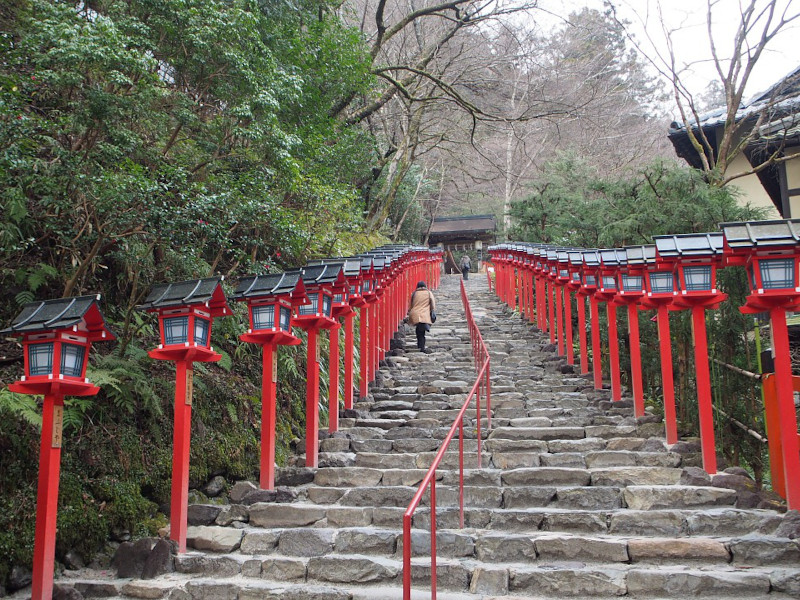 Kifune Shrine Stairs Entrance in Kyoto