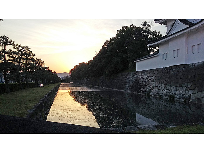 Nijo Castle outer moat in Kyoto