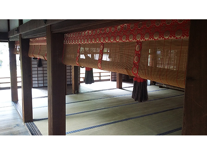 Inside Shinden Hall Shoren-in Temple in Kyoto
