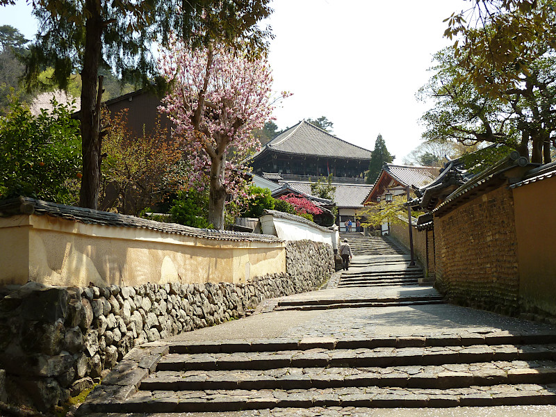 Approach to Nigatsudo Hall of Todaiji Temple in Nara