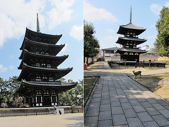 Five-Story Pagoda Kofukuji Temple and Three Story Pagoda (Sanju-no-to) in Nara