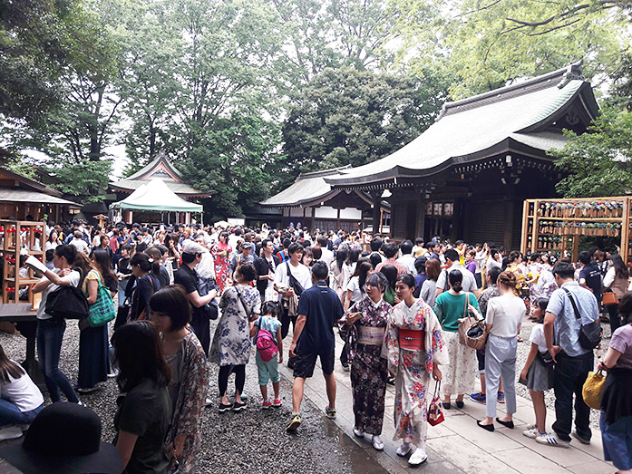 Crowded Hikawa Shrine Complex in Kawagoe