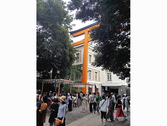 Large Vermilion Torii at Hikawa Shrine in Kawagoe