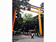 Large Vermilion Torii at Hikawa Shrine in Kawagoe
