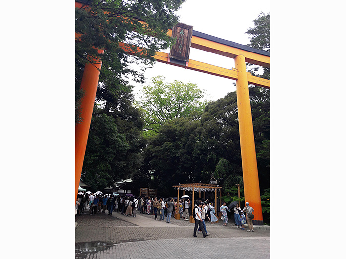 Large Vermilion Torii at Hikawa Shrine in Kawagoe