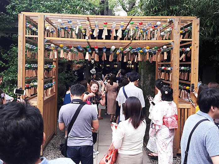 Corridor of Marriage Wind Chimes at Hikawa Shrine in Kawagoe