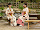 Woman with Kimonos in Shukkeien Garden