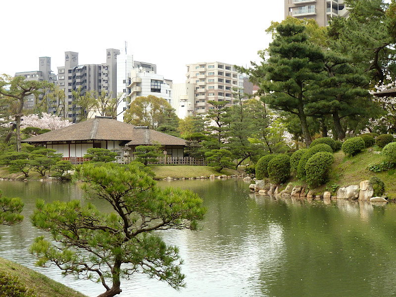Seifukan Tea House and Takuei Pond Shukkeien Garden in Hiroshima