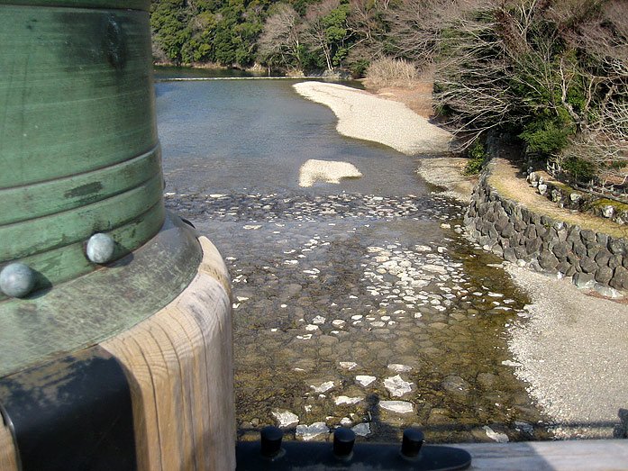 Isuzugawa River view from Uji Bridge in Ise