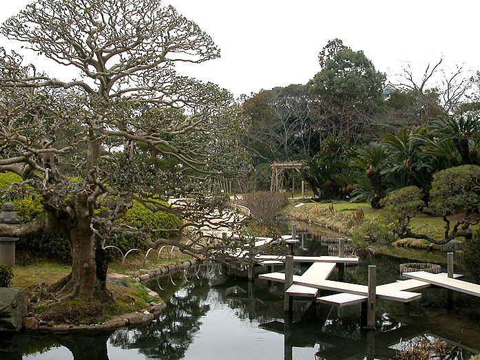 Yatsuhashi Bridge in Korakuen Garden in Okayama