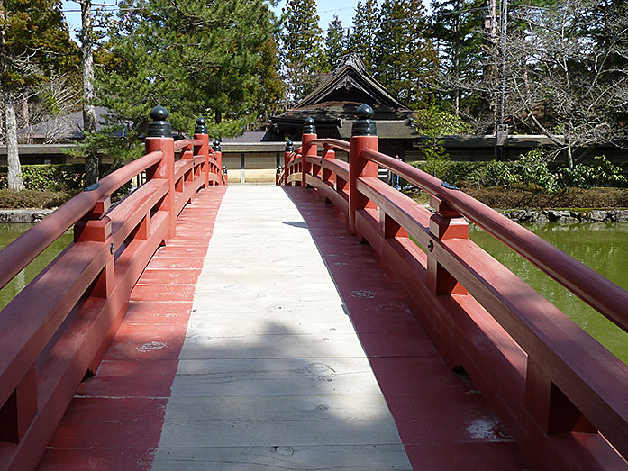 Red Bridge Hasu-ike Pond of Mount Koya