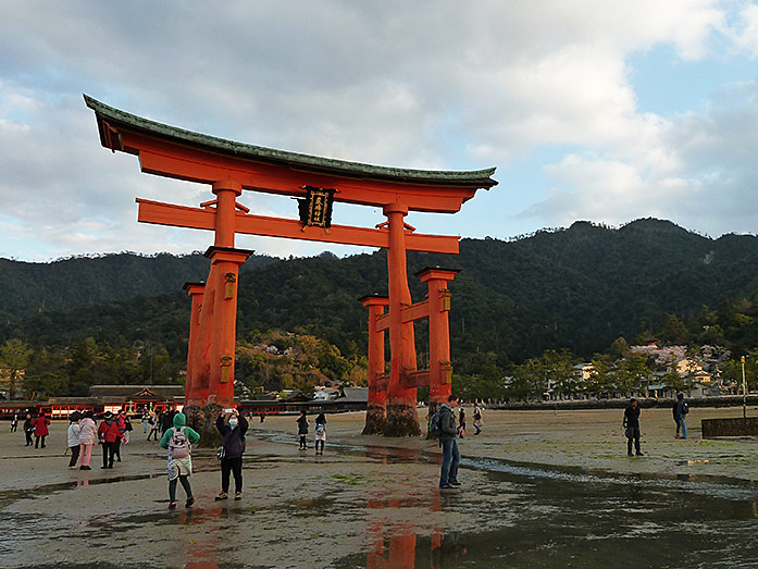 O-Torii gate of Itsukushima Shinto Shrine on Miyajima