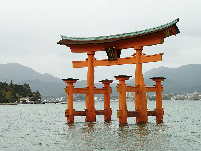 O-Torii gate of Itsukushima Shinto Shrine on Miyajima