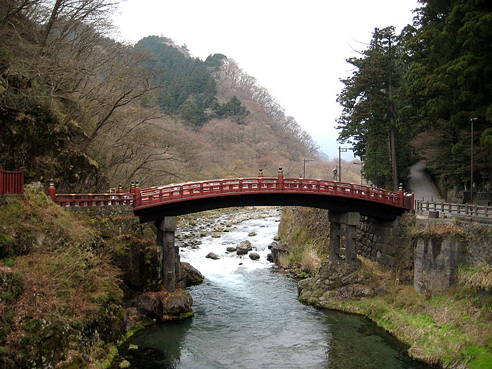Shinkyo Bridge spanning the Daiya River in Nikko