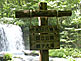 Hiking Trail Sign along the Oirase Stream in Aomori Prefecture