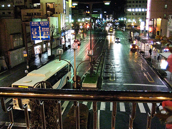 View from Utsunomiya Station at night