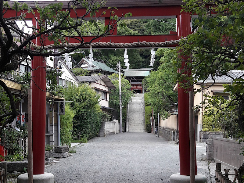 Torii at Egara Tenjinsha Shrine in Kamakura