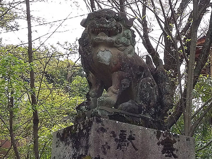Lion Statue (Komainu) of Awata-jinja Shrine in Kyoto