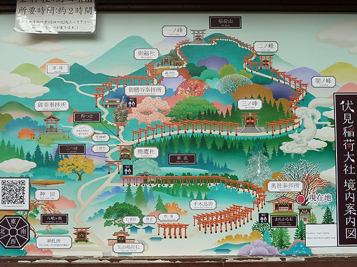 Map of Fushimi Inari-Taisha Shrine in Kyoto