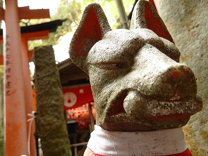 Kitsune (Guard Fox) at Fushimi Inari-Taisha Shrine in Kyoto