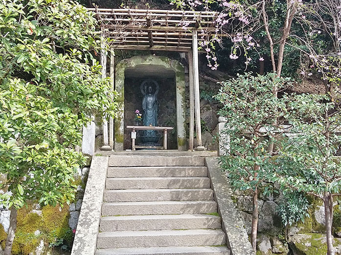 Buddha Bronze Statue at Honen-in Temple in Kyoto