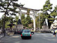 Stone Torii, Entrance of Kitano Tenmangu Shrine in Kyoto