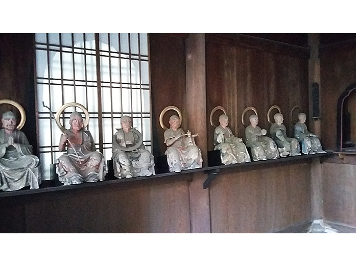 Monk Statues Inside Kaisando Hall in Kyoto