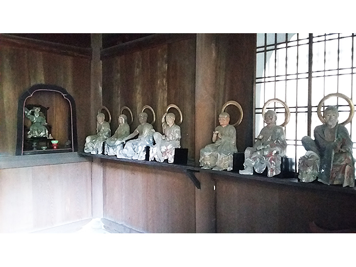 Monk Statues Inside Kaisando Hall in Kyoto