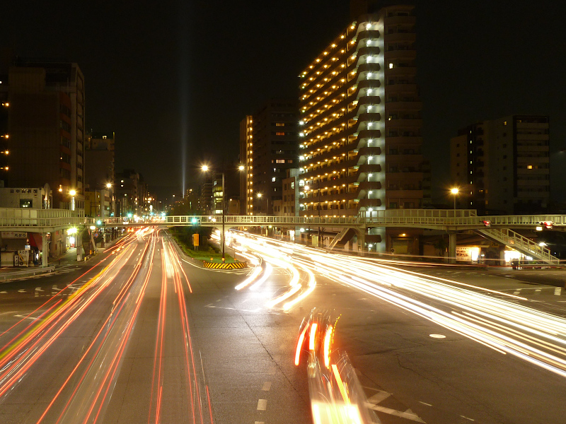 Street Scene at Night near Kyoto Station