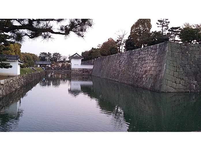 Nijo Castle inner moat in Kyoto