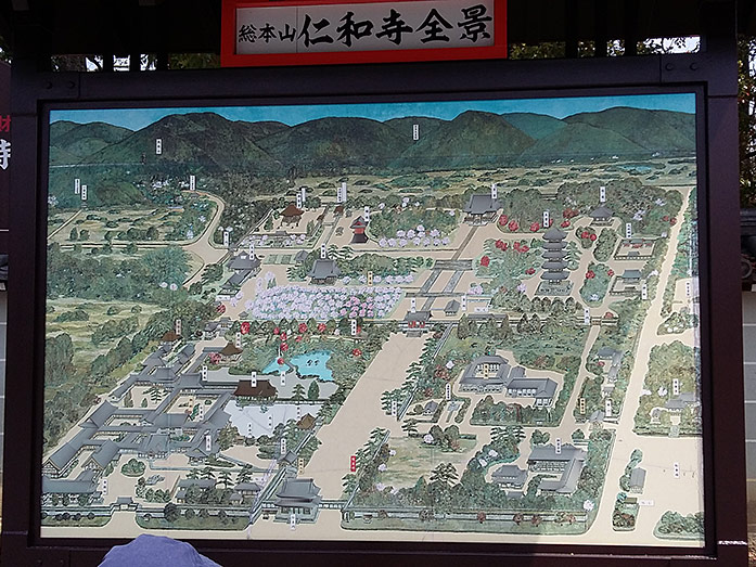 Map of Ninnaji Temple in Kyoto