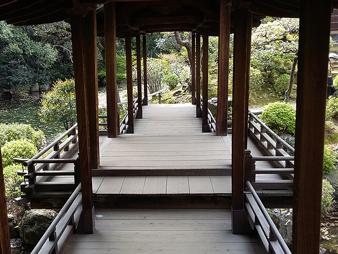 Kaito-ro (Covered Bridge) Shosei-en Garden in Kyoto