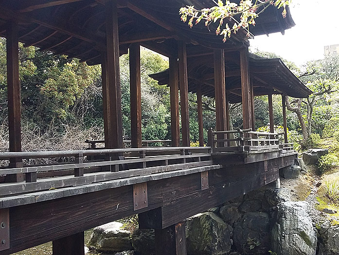 Kaito-ro (Covered Bridge) Shosei-en Garden in Kyoto