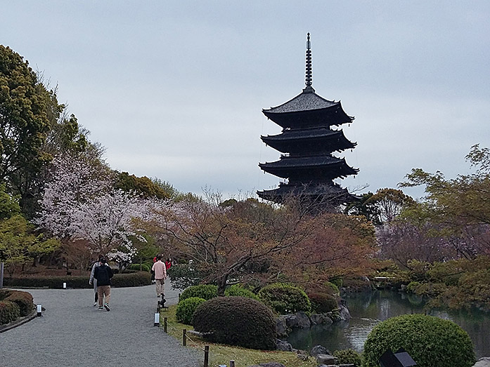 Hyotan Pond and Pagoda Toji Temple in Kyoto