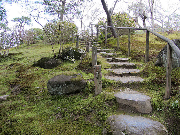 Stairway in Isuien Garden in Nara