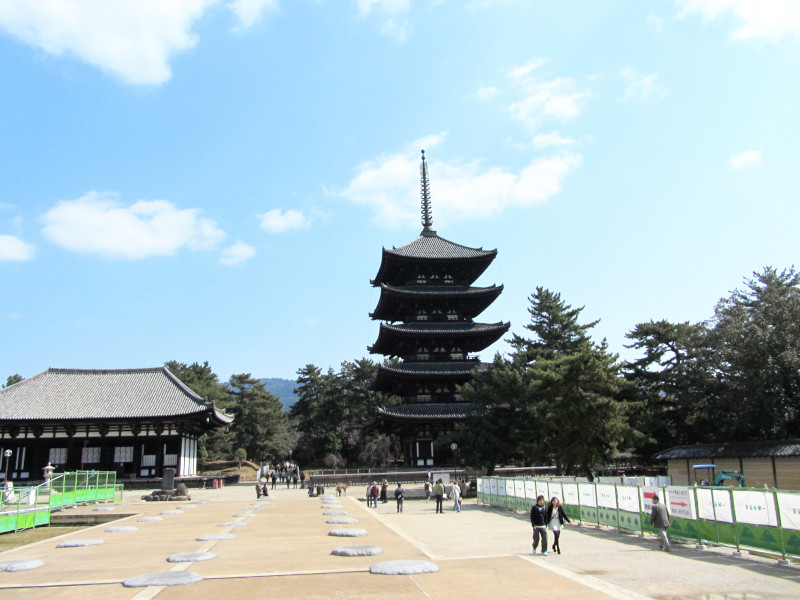 Kofukuji Temple Tokondo And Five-Story Pagoda in Nara