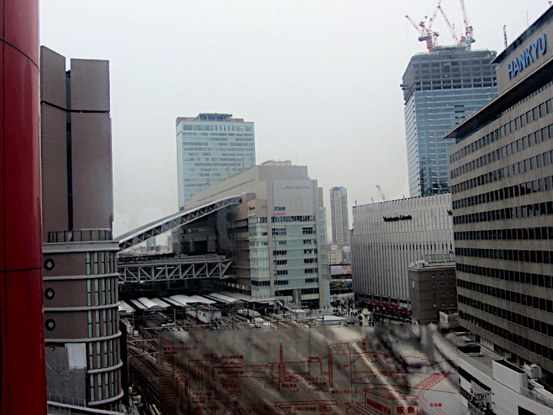 Osaka Station view from the HEP Five Ferris Wheel