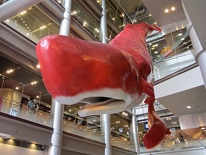 Red Whales at the Entrance of the HEP Five Shopping Mall