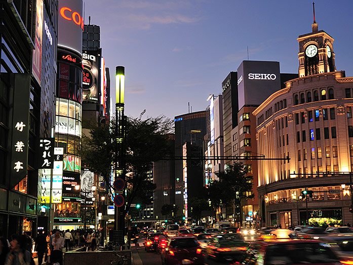 Ginza district Tokyo, social hub of Japan, Time square of Japan, tourist  point