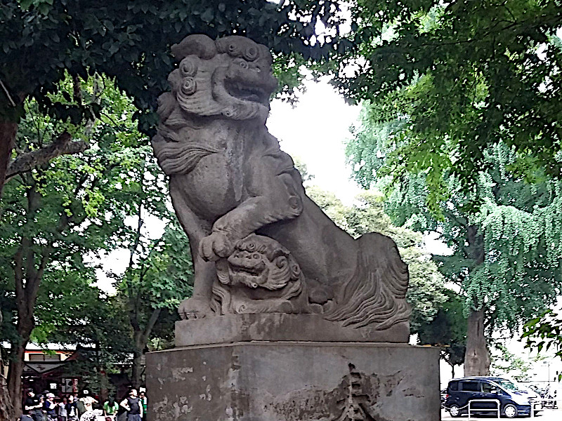 Komainu Hanazono Shrine in Shinjuku Tokyo