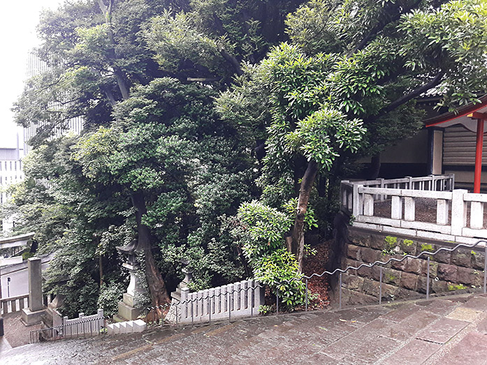 Stairs Leading to Main Gate at Akasaka Hie Shrine in Tokyo