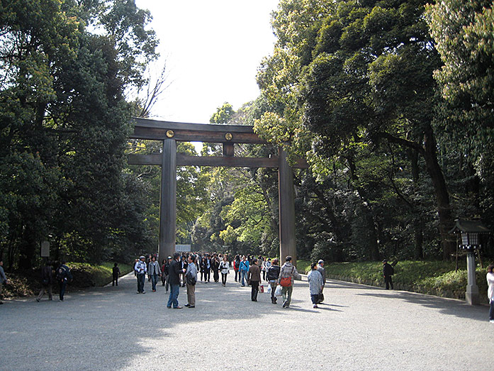 Gate (Torii) of Meiji Shrine (Meiji-jingu) in Tokyo