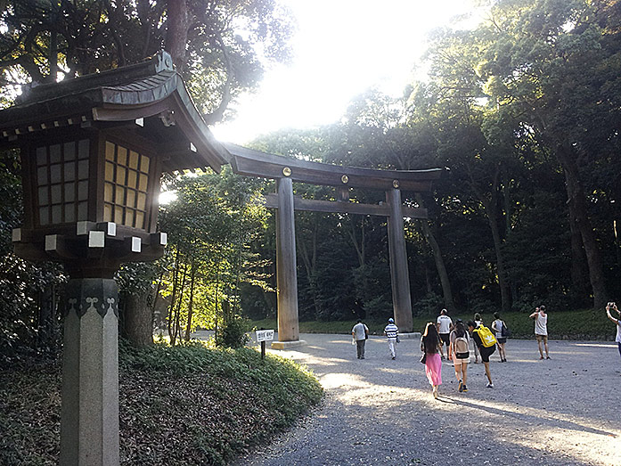 Gate (Torii) of Meiji Shrine (Meiji-jingu) in Tokyo