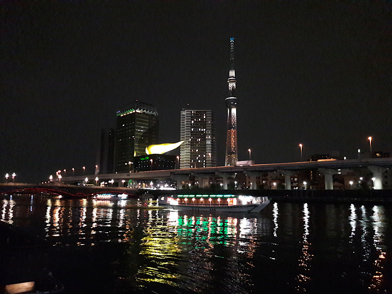 Night Walk along Sumida River in Asakusa