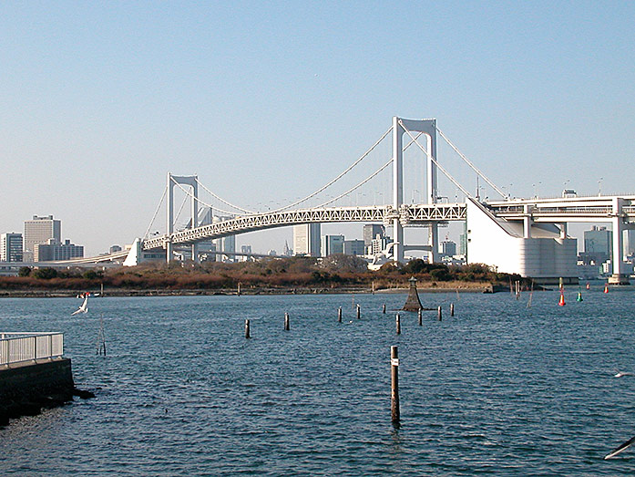 Rainbow Bridge View from Odaiba in Tokyo