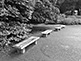 Benches within Rikugien Garden in Tokyo