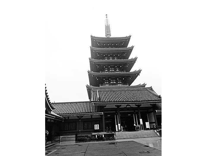 Five-storied Pagoda at Sensoji Temple in Asakusa Tokyo