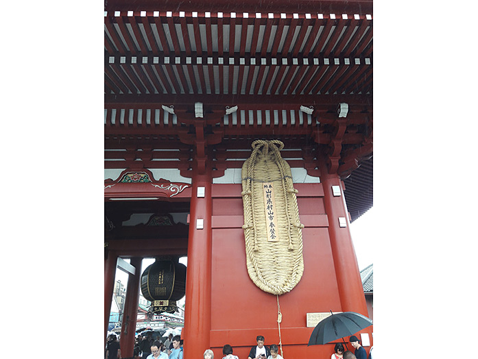 O-Waraji Traditional Straw Sandals at Hozomon Gate of Sensoji Tokyo