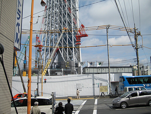 TOKYO SKYTREE Construction Phase In Asakusa